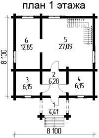 План 1 этажа дома из лафета