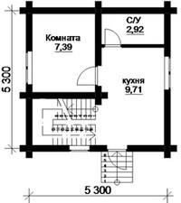 План 1 этажа гостевого дома из лафета