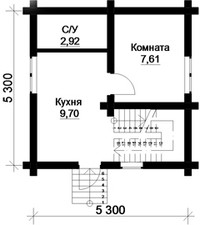 План 1 этажа гостевого дома из лафета